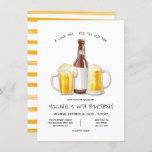 Beer Birthday Party getting older funny Invitation<br><div class="desc">A cold one for the old one! Beer Birthday Party getting older funny invitations. Features watercolor beer bottle and 2 beer glasses with foam. Great for a milestone birthday. 30th,  40th,  50th,  60th,  etc.
A funny way to celebrate a birthday! Great simple and modern feel.</div>