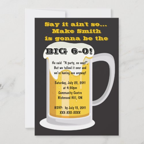 Beer Birthday Party Invitation