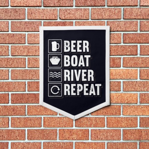 Beer Boat River and Drinking Dad Birthday Pennant