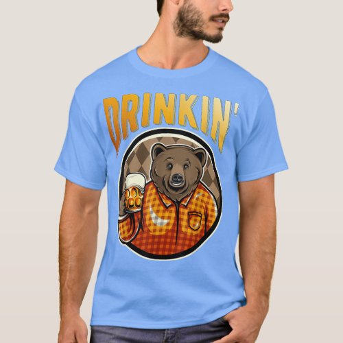 Beer Bod Grizzly Bear Drinkin Beer Casual Funny B T_Shirt