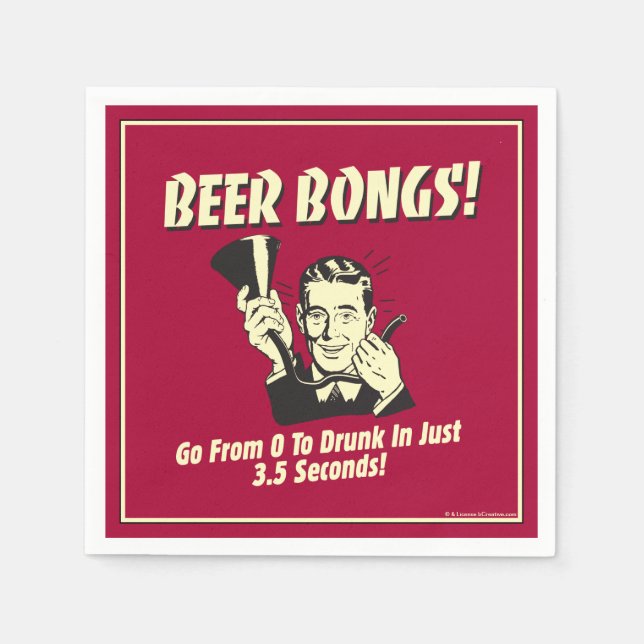 Beer Bongs: Go From 0 To Drunk In 3.5 Napkins (Front)