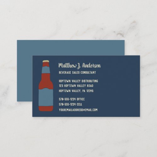 Beer Bottle Beer Distrubutor Bar Themed  Business Card