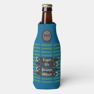 Beer Bottle Cap/Bottle Opener Blue/Yellow on Grey Cooler