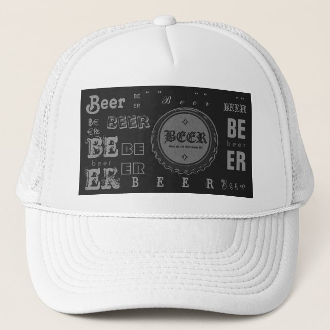 Beer Bottle Cap-Dark Grey/Lite Grey Trucker Hat (Front)