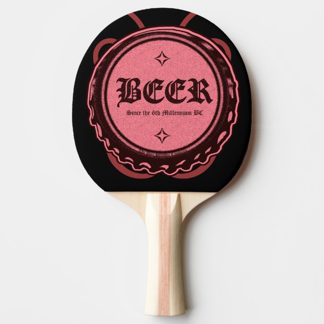 BEER! Bottle Cap  Ping-Pong Paddle (Front)