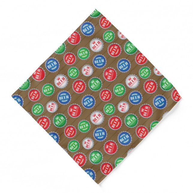 Beer Bottle Caps Bartender Barman Bandana (Front)