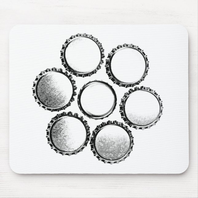 Beer Bottle Caps Flower Mouse Pad (Front)
