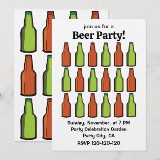 Beer Bottle Drink Beer Party Invitation