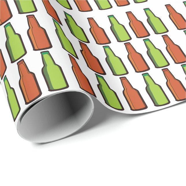 Beer Bottle Drink Party Wrapping Paper (Roll Corner)