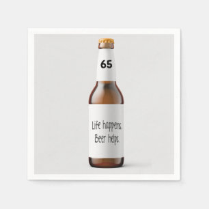 beer bottle for 65th birthday party napkins