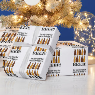 Beer Bottle Funny Beer Wrapping Paper