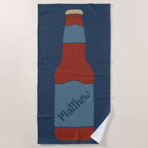 Beer Bottle Graphic Personalized Beach Towel