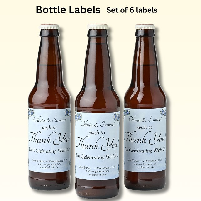 Beer Bottle Labels - Blue Peony Wedding (Creator Uploaded)