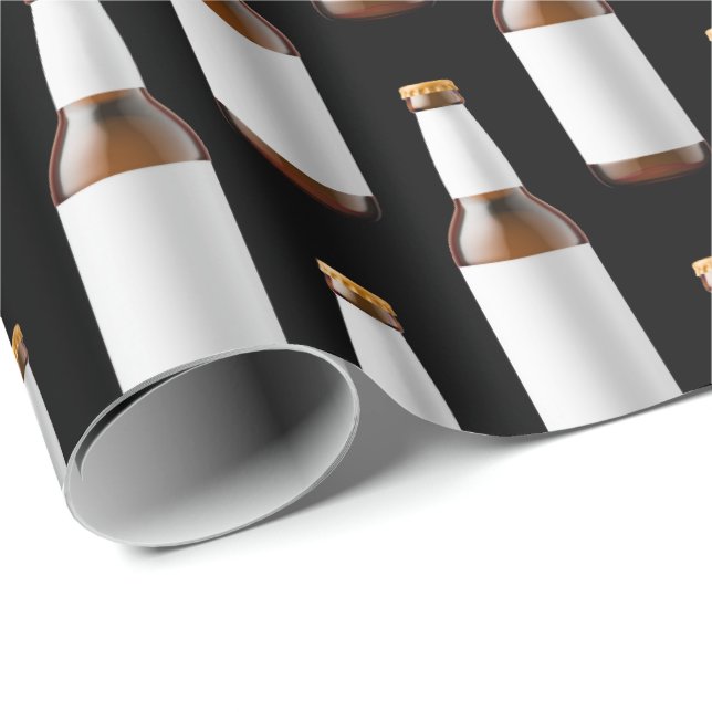 beer bottle on black wrapping paper (Roll Corner)