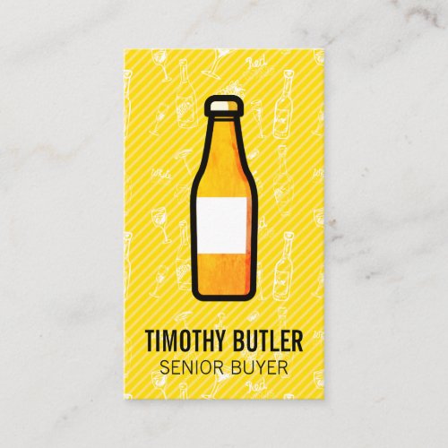 Beer Bottle Wine Accessory Patterns Business Card