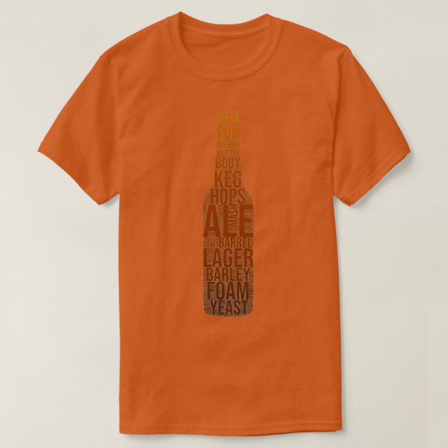 Beer Bottle Word Art T T-Shirt (Design Front)