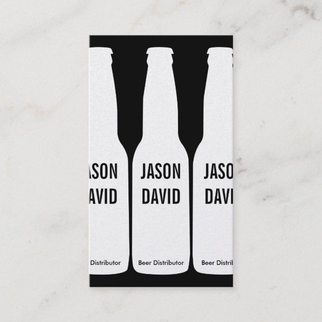 Beer Bottles (golden) Business Card (Front)