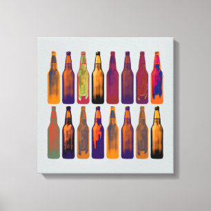 beer bottles in colors canvas print