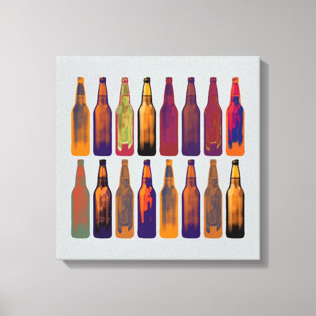beer bottles in colors canvas print (Front)