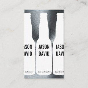 Beer Bottles Metallic Background Business Card