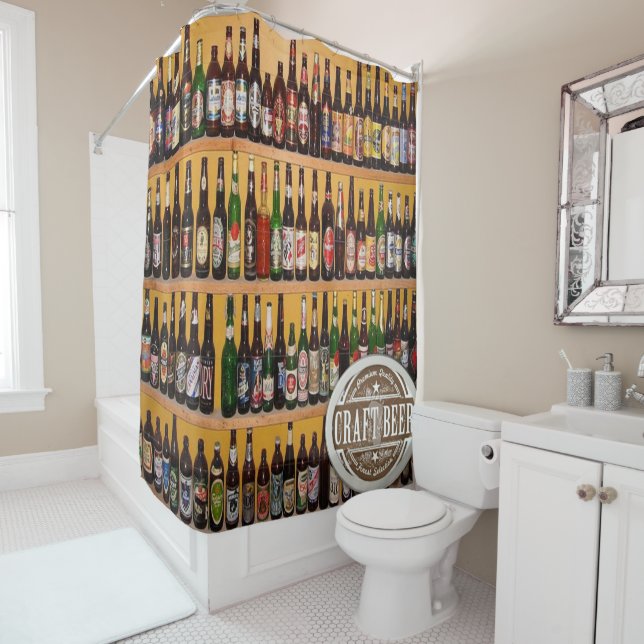 Beer Bottles Shower Curtain (In Situ)
