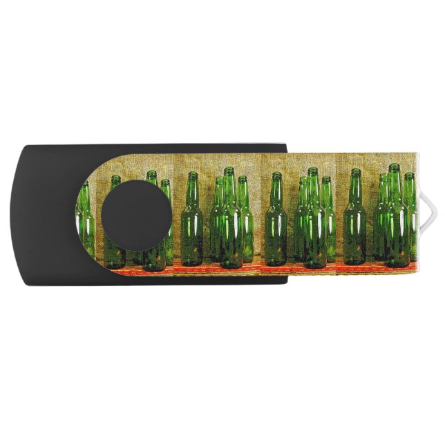 Beer Bottles Swivel USB 2.0 Flash Drive (Front)