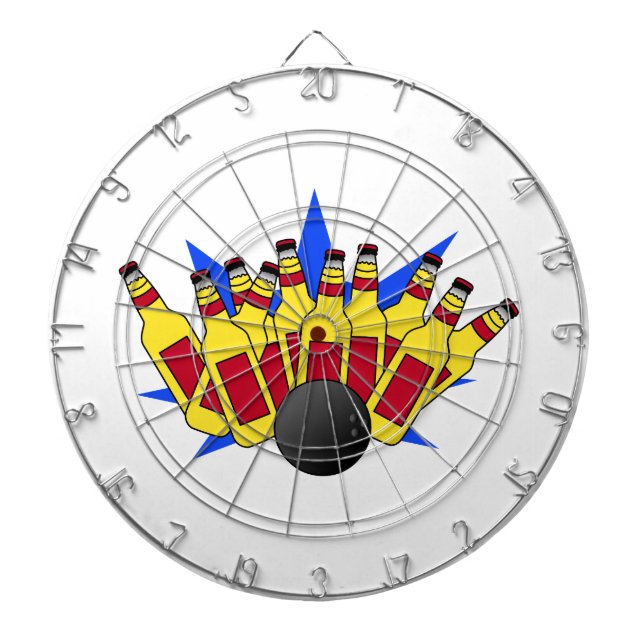 Beer Bowling Dartboard With Darts (Front)