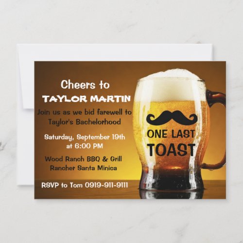 Beer Boys Night Out Bachelors Party Invitation