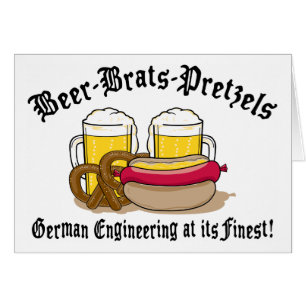Beer Brats Pretzels German Cards