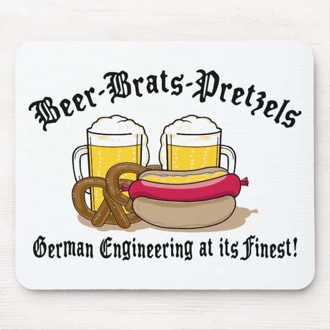 Beer Brats Pretzels German Mouse Pad (Front)