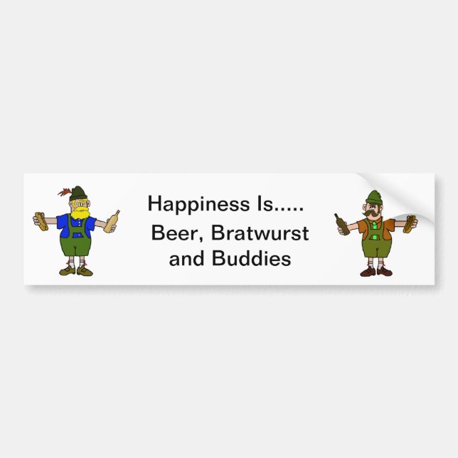 Beer, Bratwurst & Buddies Bumper Sticker (Front)