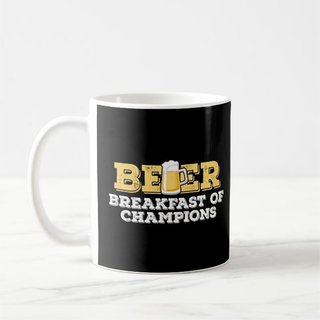 Beer Breakfast Of Champions Funny Drinking  Coffee Mug (Left)