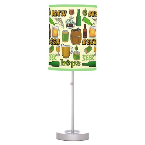 Beer Brew Bar Pattern Table Lamp