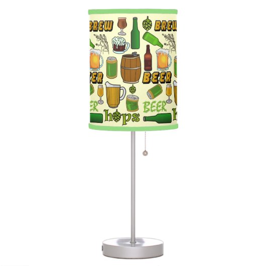 Beer Brew Bar Pattern Table Lamp (Left)