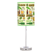 Beer Brew Bar Pattern Table Lamp (Back)
