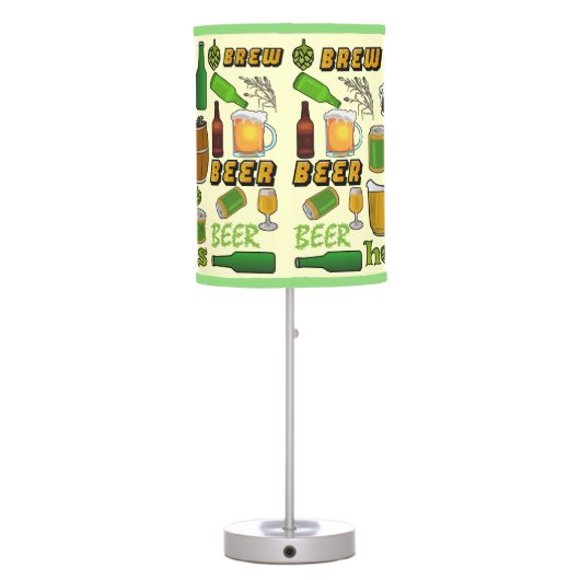 Beer Brew Bar Pattern Table Lamp (Back)