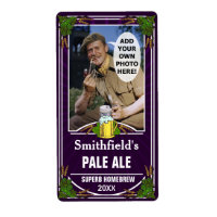 Beer Brewer Custom Photo Purple Homebrewing Bottle