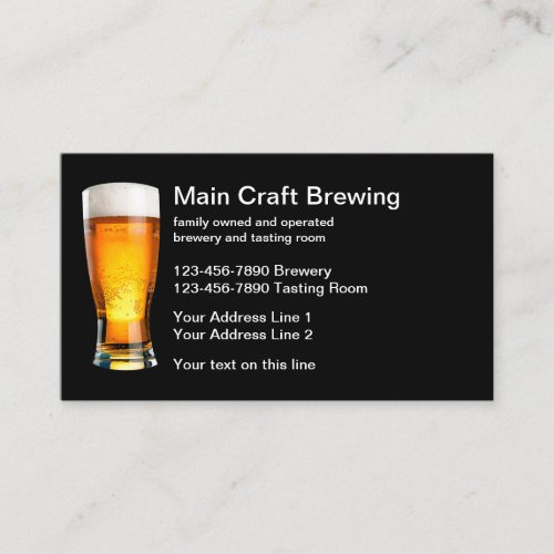 Beer Brewery And Tasting Room Business Card
