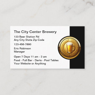 Beer Brewery Bar Classy Business Cards