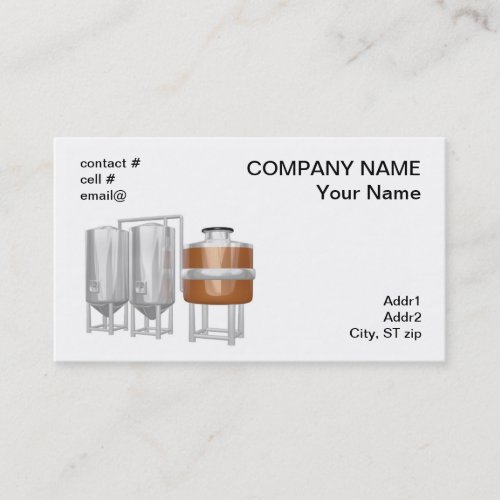 Beer brewery equipment business cards