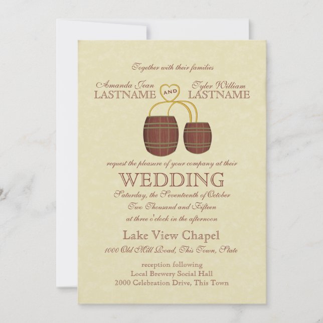 Beer Brewery Wedding Invitation (Front)