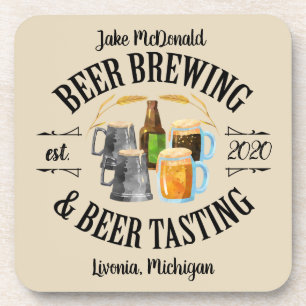Beer Brewing & Beer Tasting Beverage Coaster