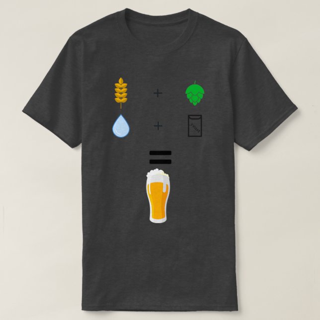 Beer brewing ingredients T T-Shirt (Design Front)