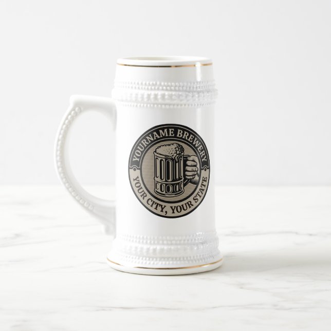 Beer Brewing Personalized NAME Brewery Big Mug  (Left)