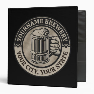 Beer Brewing Personalized NAME Brewery Big Mug  3 Ring Binder