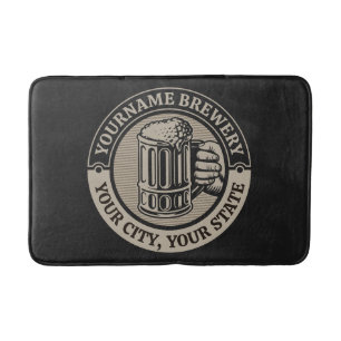 Beer Brewing Personalized NAME Brewery Big Mug Bath Mat