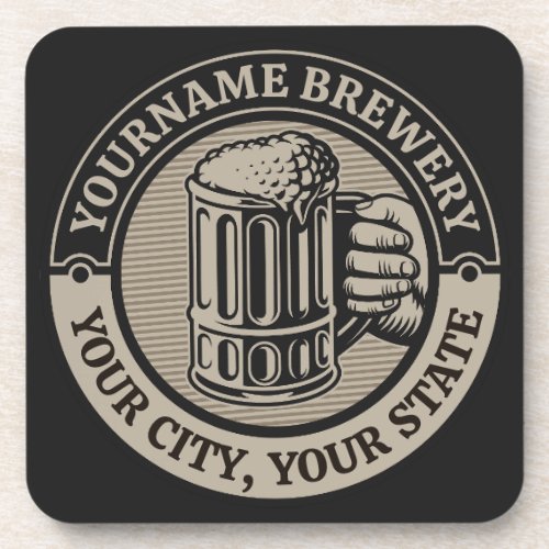 Beer Brewing Personalized NAME Brewery Big Mug Beverage Coaster