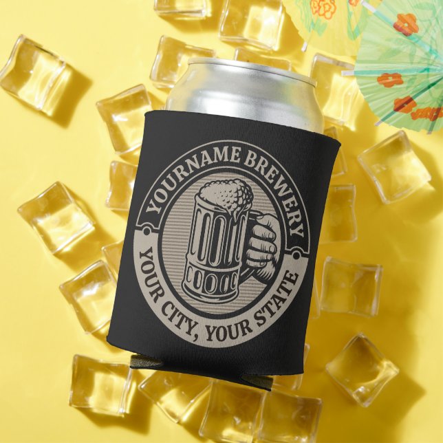 Beer Brewing Personalized NAME Brewery Big Mug  Can Cooler (In Situ Summer)