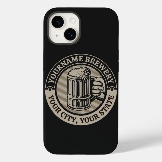 Beer Brewing Personalized NAME Brewery Big Mug Case-Mate iPhone Case (Back)