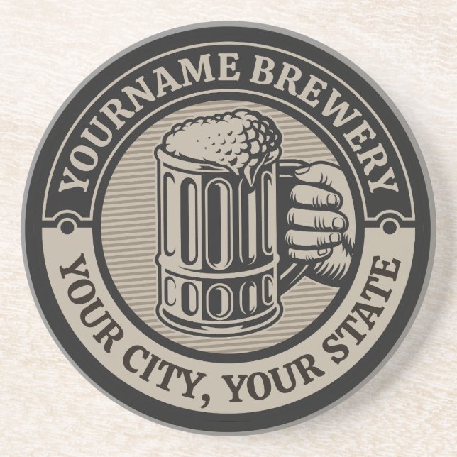 Beer Brewing Personalized NAME Brewery Big Mug  Coaster (Front)
